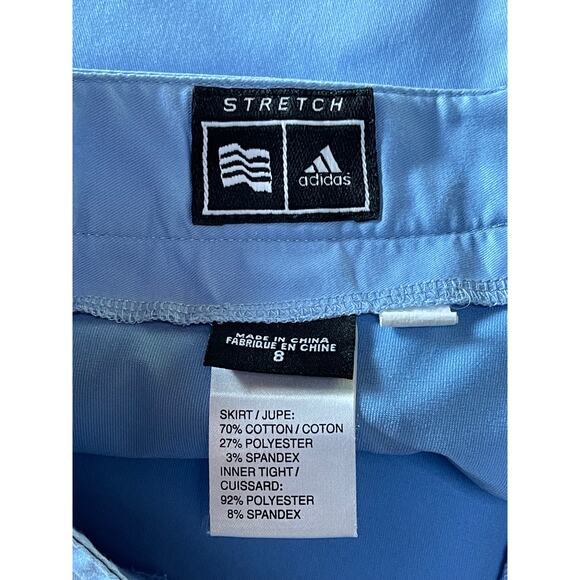 Womens Adidas Light Blue Tennis Athletic Athleisure Zip Pockets Skirt‎ Size 8 - Picture 5 of 9